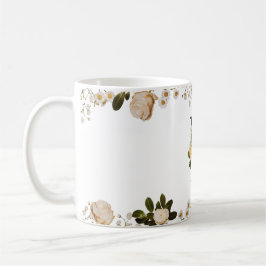 Pastel Floral Monogramm "D "Initiale Tasse