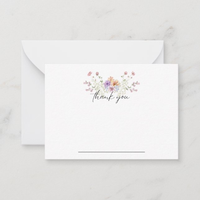 Pastel Floral Notecard Vielen Dank Mitteilungskarte (Vorderseite)