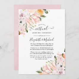 Pastel Floral Online Virtual Wedding Einladung