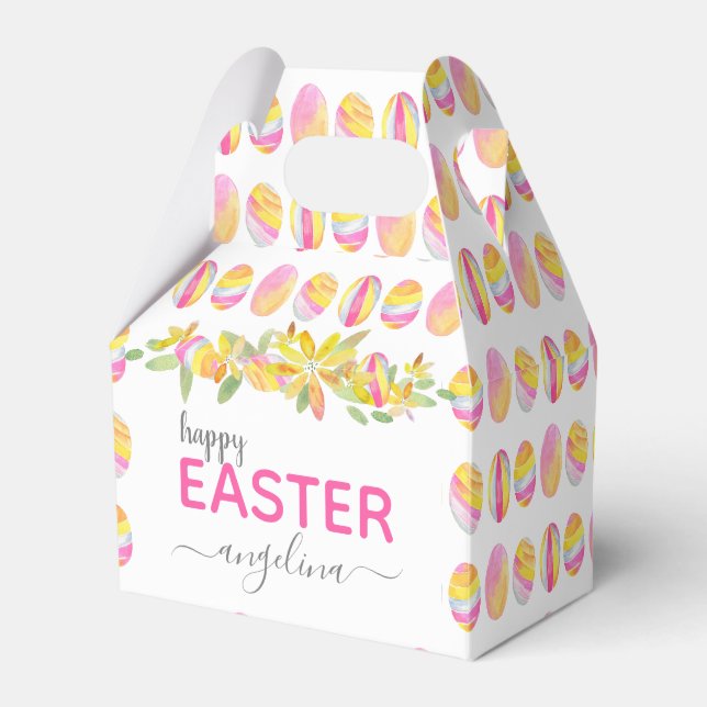 Pastel Floral Ostereier Jagd Schachtel Geschenkschachtel (Vorderseite)