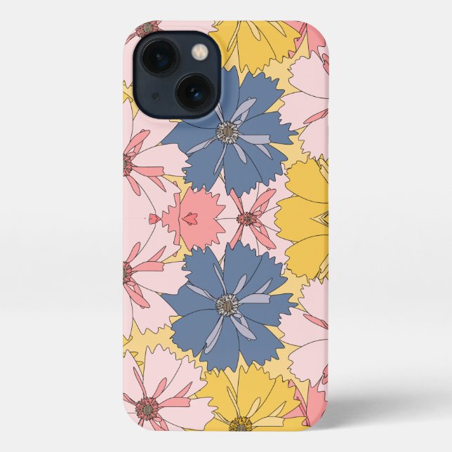 Pastel Floral Pattern– Cute Aesthetic Flower  iPhone Hülle (Rückseite)