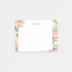 Pastel Floral Personalisiert Post-it Klebezettel