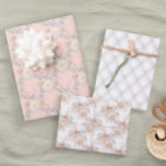 Pastel Floral Pink Elegant Bridal Wedding Geschenkpapier Set<br><div class="desc">Ein Trio von Designs für dieses besondere Geschenk. Dieses Set umfasst drei Blumendesigns. Sehen Sie sich unsere komplette Produktreihe der Geschenkverpackungen in unserem Zazzle-Shop an.</div>