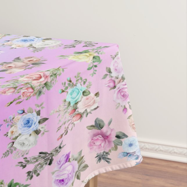 Pastel Floral Rainbow Tischdecke (Beispiel)