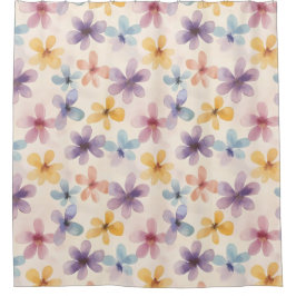 Pastel Floral Retro Hippie Blume Duschvorhang