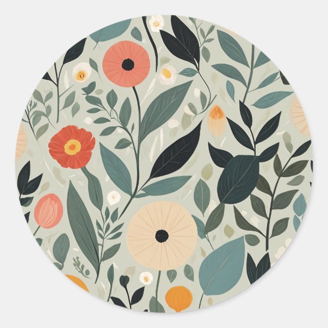 Pastel Floral Reverie Runder Aufkleber (Vorderseite)
