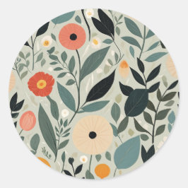 Pastel Floral Reverie Runder Aufkleber