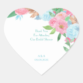 PASTEL FLORAL SPRING SUMMER  Herz-Aufkleber