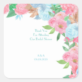 PASTEL FLORAL SPRING SUMMER  QUADRATISCHER AUFKLEBER