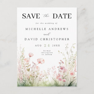Pastel Floral Wedding Enregistrer la date Carte po