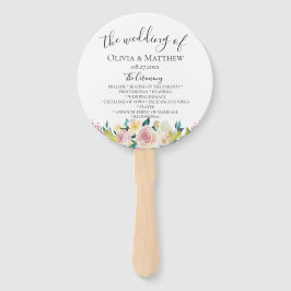 Pastel Floral Wedding Program Fächer