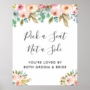 Pastel Floral Wedding Zeremonie Wählen Sie ein Seg Poster