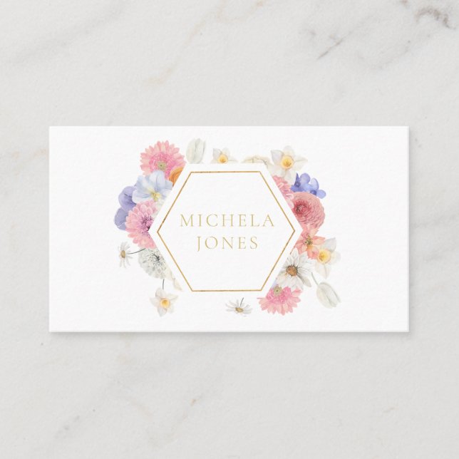 Pastel Floral Womens Eleganter Designer Stylist Bu Visitenkarte (Vorderseite)