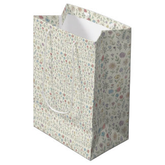 pastel floral wrapping paper. mittlere geschenktüte
