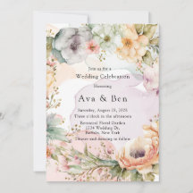Pastel Florals und Alkohol Tinte Hochzeit