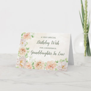 Pastel Flowers Grandgirl In Law Carte d'anniversai