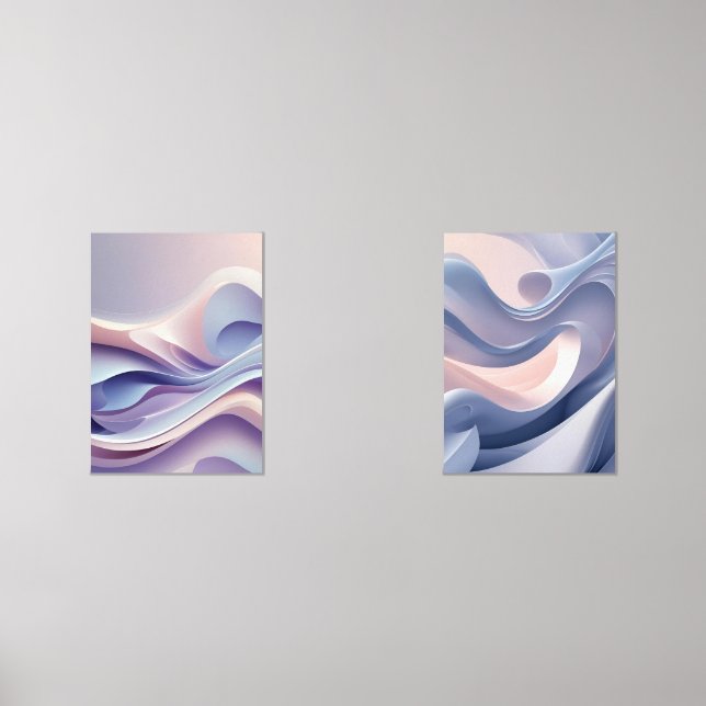 Pastel Flows Layers - Abstrakte Kunst für Ruhe & C Bilderwand Sets (Vorderseite)