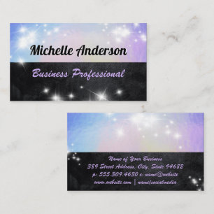 Pastel Foil Schwarze Textur Sparkle Visitenkarte