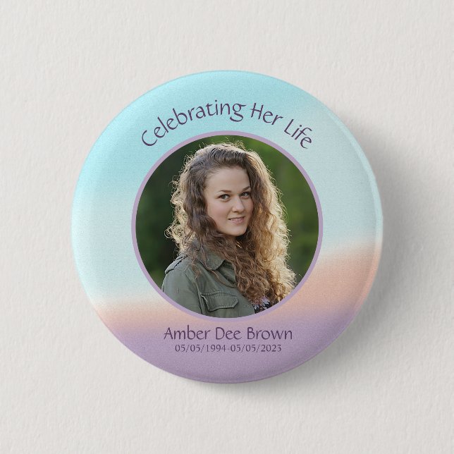 Pastel Foto Life Celebration Button (Vorderseite)