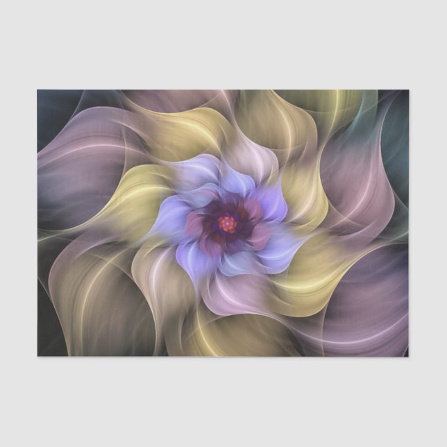 Pastel Fraktal Blume Schwenken Petals Seidenpapier (Vorderseite)