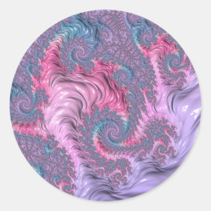 Pastel Fraktal Runder Aufkleber