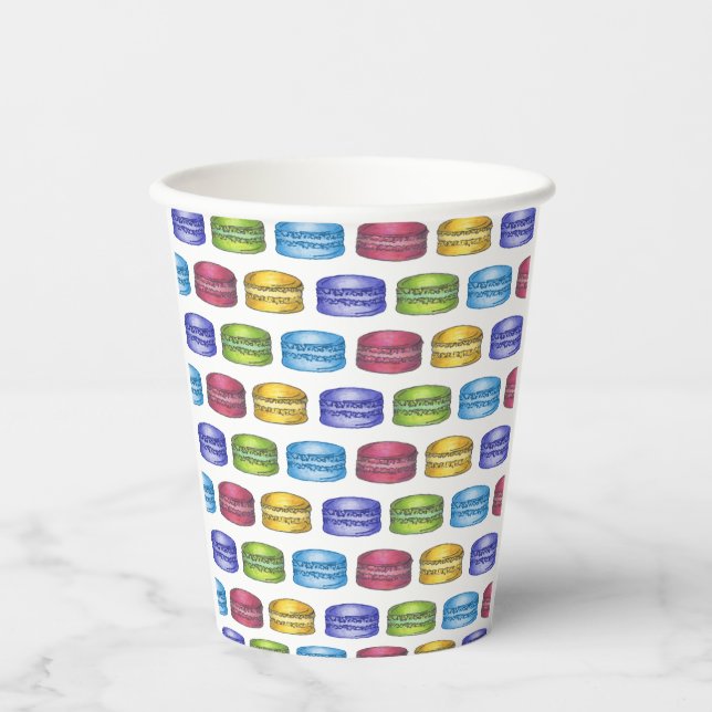 Pastel French Macaron Cookie Brautparty Pappbecher (Vorderseite)