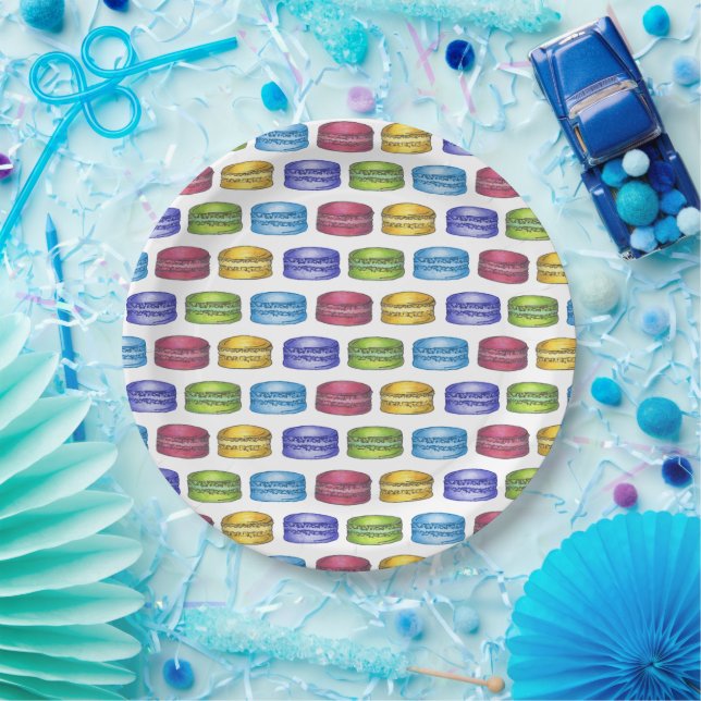 Pastel French Macaron Cookie Brautparty Pappteller (Party)