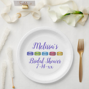 Pastel French Macaron Cookie Brautparty Pappteller