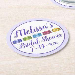 Pastel French Macaron Cookie Brautparty Runder Pappuntersetzer