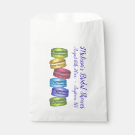 Pastel French Macaron Cookie Stack Brautparty Geschenktütchen
