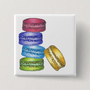 Pastel French Macaron Cookies Bäckereiladen Button