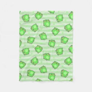 Pastel Frog Baby Blanket - Kawaii Grüne Streifen Fleecedecke