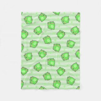 Pastel Frog Baby Blanket - Kawaii Grüne Streifen Fleecedecke