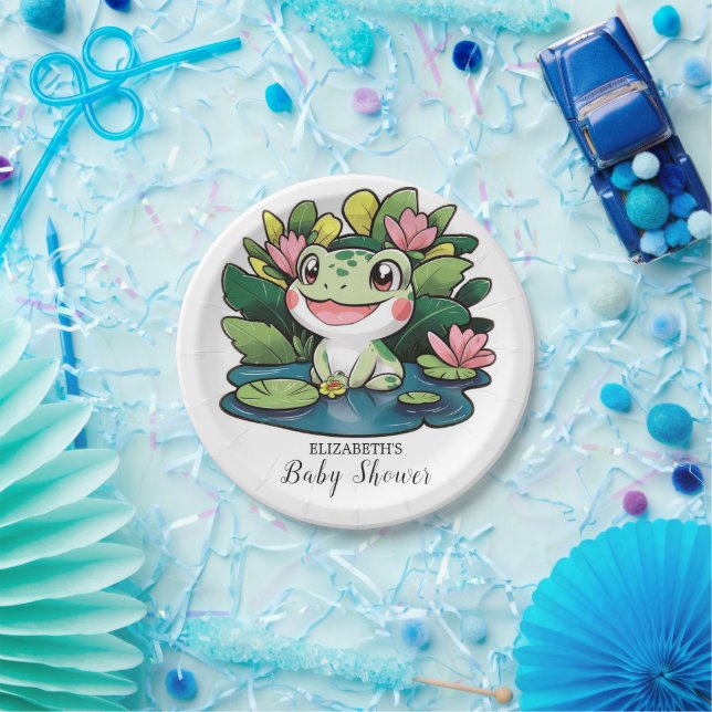 Pastel Frog Babydusche Pappteller (Party)