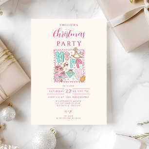 Pastel Frohe Weihnachten Einladung