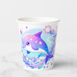 Pastel Fun Dolphin Babydusche Pappbecher