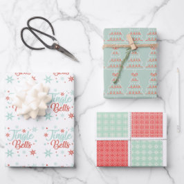 Pastel Fun Retro Jingle Custom Holiday Weihnachten Geschenkpapier Set