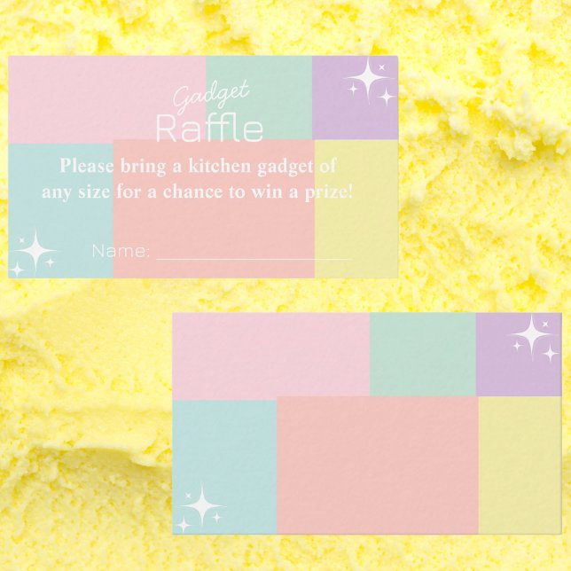 Pastel Gadget Raffle Brautparty Begleitkarte (Pastel Gadget Raffle Bridal Shower Enclosure Card)