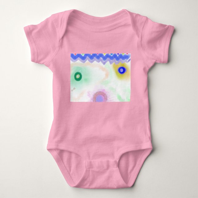 Pastel Galaxies Impressionist Art Baby Bodysuit Strampler (Vorderseite)