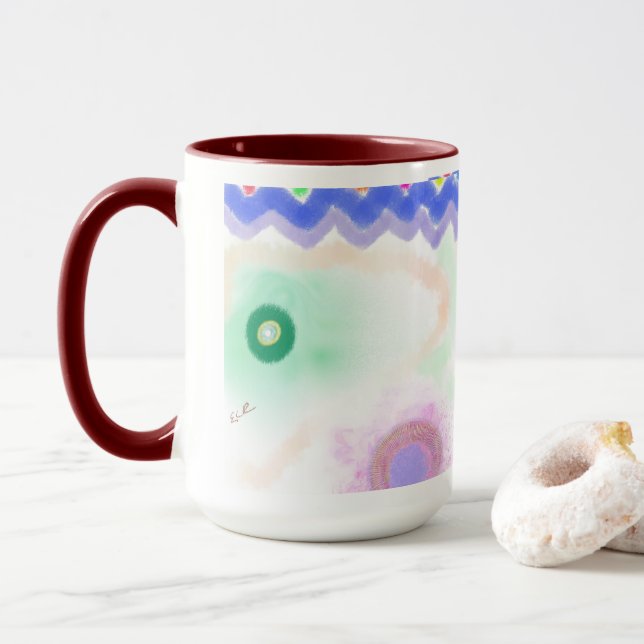Pastel Galaxies Impressionist Art Mug Tasse (Mit Donut)