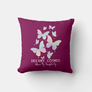 Pastel Galaxy Butterflies Dreamy Aesthetic Kissen