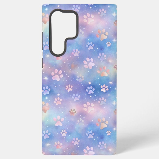 Pastel Galaxy Paw Prints - Niedlicher kosmischer P Samsung Galaxy Hülle (Rückseite)