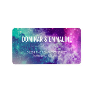 Pastel Galaxy Wedding Address Labels Adressaufkleber