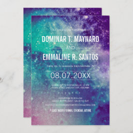 Pastel Galaxy Wedding Invites Einladung