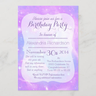 Pastel Galaxy Weltraum Geburtstag Einladung