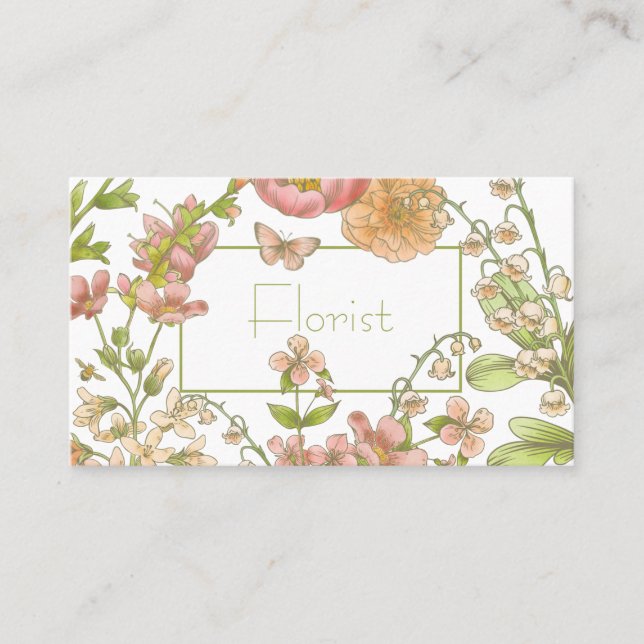 Pastel Garden Blume - Visitenkarte (Vorderseite)