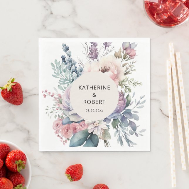 Pastel Garden Blumenpapier Serviette (Beispiel)