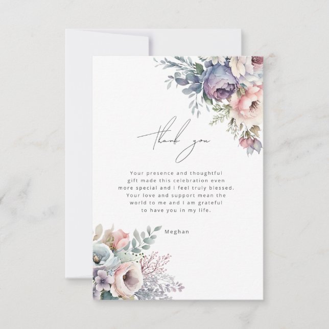 Pastel Garden Floral Carte de remerciements (Devant)