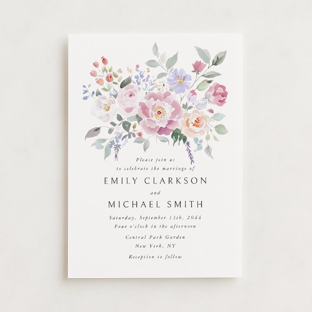 Pastel Garden Floral Wedding Invitation (Créateur téléchargé)