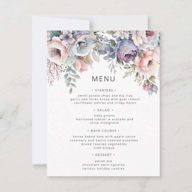 Pastel Garden Luxe Blumenkarte Einladung (Vorderseite)